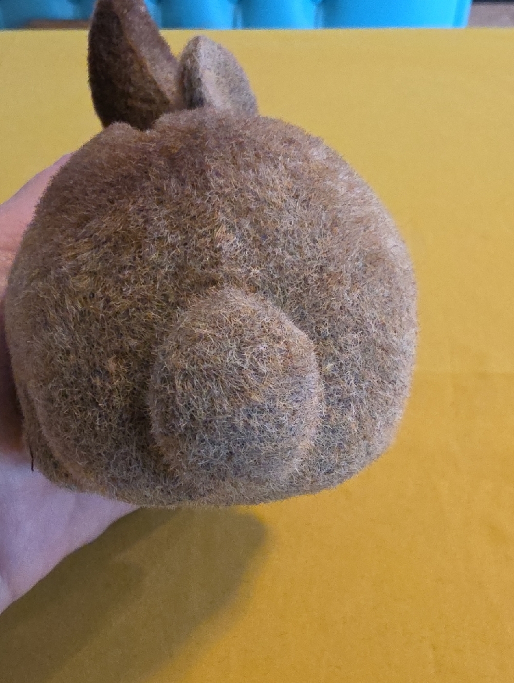 Vintage ▪︎ Fuzzy Flocked Bunny Coin Bank ▪ Good Condition ▪︎ Made In Hong Kong - Picture 7 of 15
